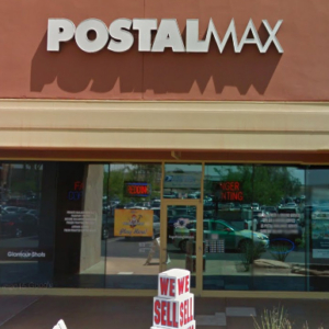 Image of Postal MAX location outside front door.